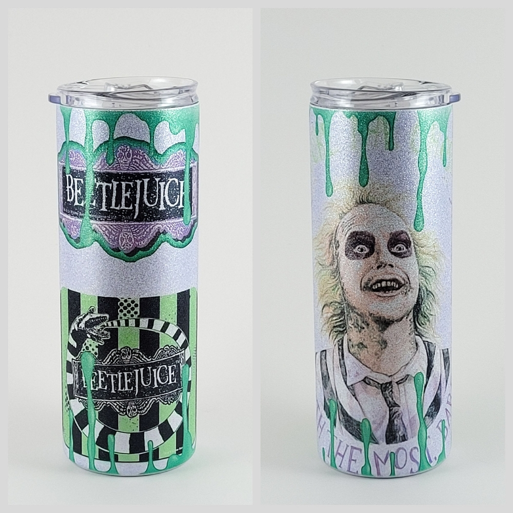 Beetlejuice 25oz Glitter Tumbler